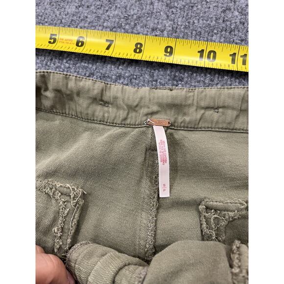 Free People Bay To Breakers Cargo Pants S Harem Lagenlook Boho Baggy Pine Green - Picture 5 of 16